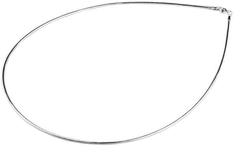 16" Chain Solid 925 Sterling Silver Omega NECKLACE, Width 1mm (sc065,som02)