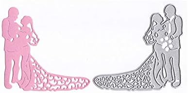 Kaiboo Metal Cutting Dies Embossing Stencil Template for DIY Scrapbook Album Paper Card Craft Decoration Gift(Bride and Groom)