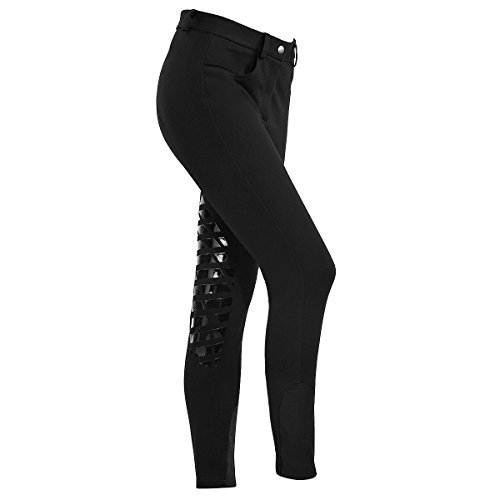 image for HR Farm Horse Riding Women's Knee Patched Silicone Grip Breeches (Blac