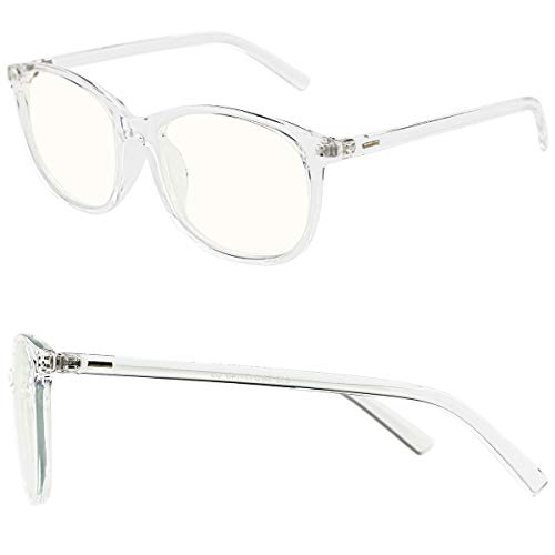 Slocyclub Unisex Blue Light Blocking Glasses Oversized Non-prescription Glasses Round Clear Lens Eyeglasses