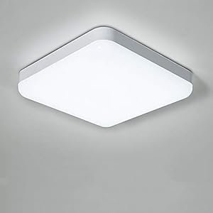 Yafido Led-plafondlamp, waterdicht, IP56, 30 W, 2400 lm, koudwit, 6500 K, vierkante plafondlamp voor keuken, slaapkamer…