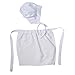 White Fabric Simple Pioneer Apron & Bonnet Set