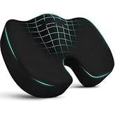 Seat Cushion - Memory Foam Cushion for Office Chair, Car Seat, Airplane, Bleacher - Sciatica & Hip & Coccyx Pain Relief Desk