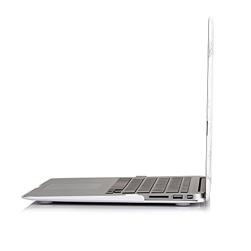 Ruban - AIR 13-inch White Marble Rubberized Hard Back Case with Keyboard Cover for MacBook Air 13.3" (A1466 & A1369) (NEWEST VERSION) Shell Cover - White Marble