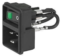 AC Power Entry Modules 20A 2-P SW GRN ILLUM