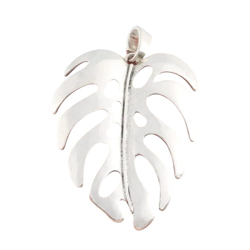 FIENWINERINS New 2026 1Pc Matte Golden Color Large Hollow Tropical Leaf Charrm Pendant For Diy Necklace Jewelry Making Accessories 80X53Mm