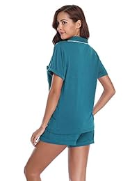 Lusofie - Pijama de manga corta con botones para mujer