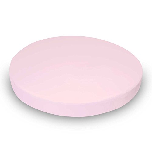 SheetWorld 100% Cotton Jersey Round Crib Sheet, Baby Pink, 42 x 42, Made In USA