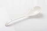 Porlien White Bone China Large Soup Spoons- Soup Ladles (9 Inches)