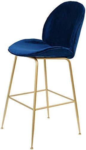 Stylish Simplicity Bar Stools Modern Velvet Barstools Upholstered Bar Stools with Back Counter Height Stool Contemporary Dining Chair for Kitchen Island Living Room, with Gold Legs