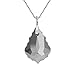 EleQueen 925 Sterling Silver CZ Baroque Drop Pendant Necklace Grey-Black Made with Crystals