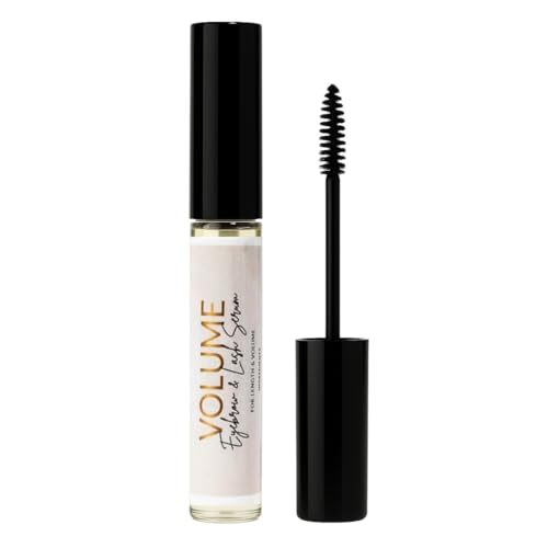 Bask & Lather Lash Serum with Castor Oil & Jojoba Oil For Thicker, Fuller & Longer Looking Eyelashes and Eyebrows, Conditioning and Enhancing Eyelash Growth Serum with Brush Applicator, 3 Month Supply