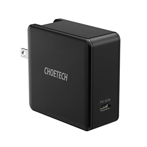 USB C Charger, CHOETECH 60W Power Delivery Fast Charger PD 3.0 Type C Foldable Adapter Compatible with iPhone 11/Pro/Pro Max, MacBook Pro/Air, iPad Pro, Dell XPS, Nintendo Switch, Pixel 4 and More
