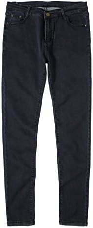Women's Straight-leg Distressing Washed Slender Relaxed Mom Jeans Black XXL