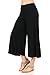 iconic luxe Women's Elastic Waist Jersey Culottes Large Black