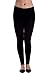In Touch Women's Cotton Spandex Leggings (Large, Navy/Red)