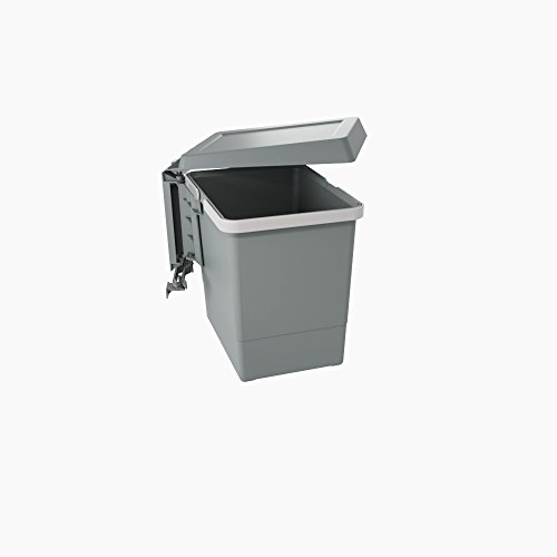 Elletipi PBN ASG28 Linea Swing 2 Automatischer Abfalleimer für Türen aus Kunststoff, großes Fassungsvermögen 15 Liter, dunkelgrau, 34 x 3 x 26 cm