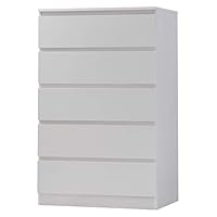 Fineboard Storage Dresser with 5 Drawers Universal Organizer Unit, White