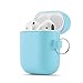 Camyse Airpods Case, Airpod Silicone Skin Cases Cover, Full Protective Durable Shockproof Drop Proof with Keychain Compatible with Apple Airpods 2 & 1 Charging Case,Airpods Accesssories (Sky Blue)