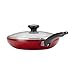 Farberware High Performance Deep Nonstick Fry Pan/Skillet with Lid, 12 Inch, Red