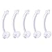 BodyJ4You 5PC Piercing Retainers Clear Bioflex Plastic 16G Eyebrow Lip Septum Flexible Curved Bar