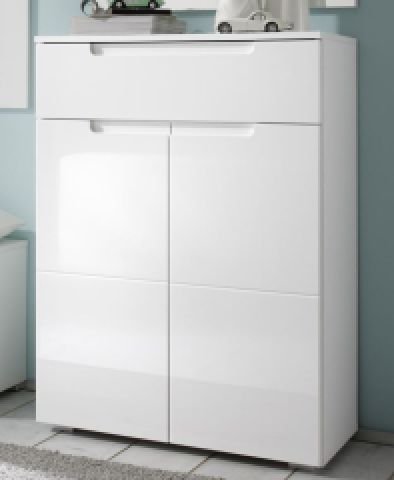 title=AVANTI TRENDSTORE- SPILLA- Scarpiera in imitazione di quercia sabbia / bianco,