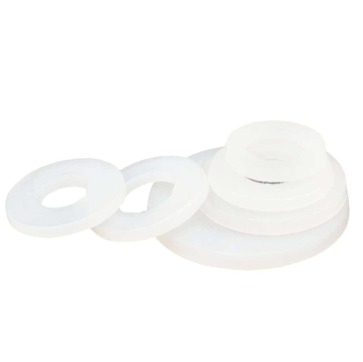 MACHSWON 50 PCS White Nylon Flat Gasket M6 ID 12mm OD 1.5mm Thick Plastic Washers Rings Grommets PA66 Nylon Washer Insulating Plastic Washer