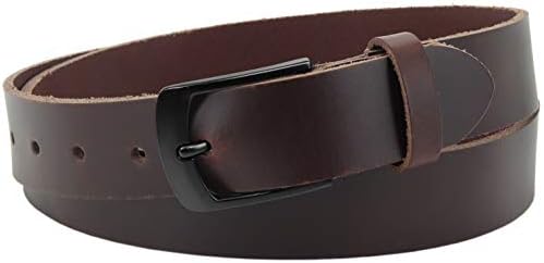 Leather belt made of cowhide leather, 4 cm wide and approx. 0,3 cm thick, genuine leather belt, Made in Germany, shortenable, for men and women #4-0004