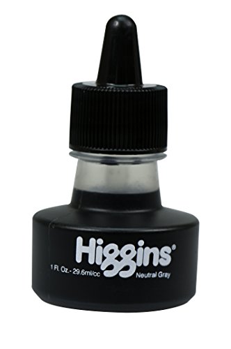 Higgins Dye-Based Drawing Ink, Neutral Gray, 1 Ounce Bottle (44112)