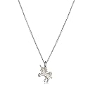 HENGSONG Women Girls Plated Silver Alloy Unicorn Necklace Pendant Charms Chain For Christmas Gift