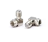 THE CIMPLE CO - Coaxial Cable Right Angle Connector | 4 Pack | for Tight Corners and Flat Panel TV Mounting - 90 Degree F Type Adapter for Coax Cable and Wall Plates
