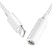 Lightning Jack Adapter，Lightning to 3.5 mm Headphone Jack Adapter Lightning Connector to 3.5mm AUX Audio Jack Earphone Extender Jack Stereo for iPhone X iPhone 8/8Plus iPhone 7/7Plus Support iOS 11