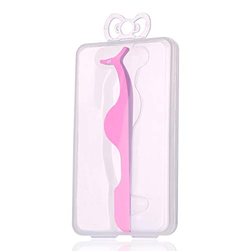 Dr.Nail False Eyelashes Extension Tweezers Remover Clip lash Tweezers Nipper Applicator Tool(Pink)