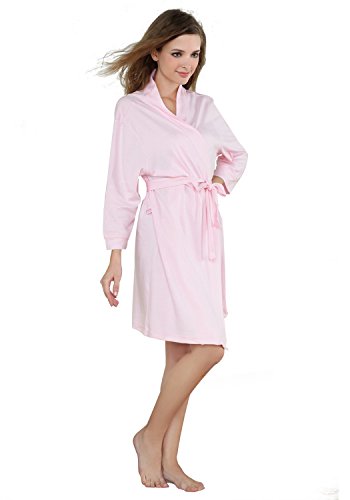 Godsen Women's Kimono Robes Short Sleepwear (XS, Pink)