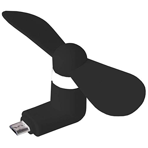 REFURBISHHOUSE Micro-USB Port Fan Mini USB Flexible Fan for Android Phone Samsung LG HTC HUIWEI (Black)