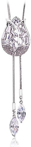 Ddcjy Diamond Sweater Chain Autumn Winter Clothing Accessories Tulip Necklace Long Female Pendant Boutique Accessories