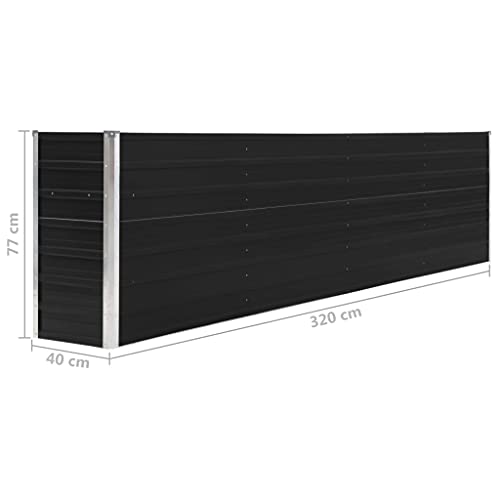 vidaXL Hochbeet Gartenbeet Pflanzbeet Frühbeet Pflanzkübel Pflanzkasten Blumenkübel Gemüsebeet Blumenkasten 320x40x77cm… – Bild 7