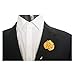 Hansicod Men's Rose Floral Lapel Stick Handmade Boutonniere Lapel Flower for Suit (Yellow)