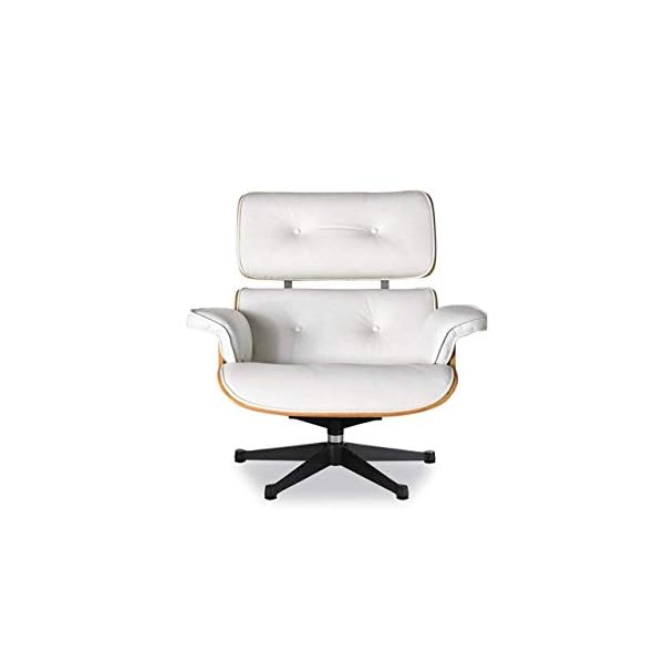 Decorific Nyc Replica Lounge Chair White Leather Walnut Wood