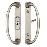 Center Position Keylocking Sonoma Sliding Door Handle in Brushed Nickel Will only Fit 1-3/4