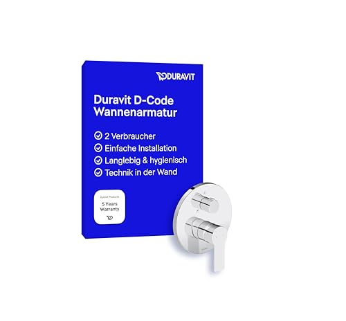 Duravit D-Code Wannenarmatur Unterputz für 2 Verbraucher, Einhebel-Wannenmischer mit Keramikmischsystem, Chrom