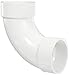 Spears P304 Series PVC DWV Pipe Fitting, 1/4 Bend, Long Sweep Elbow, 3