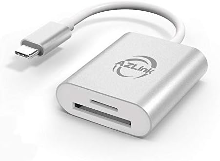 2-in-1 USB C SD Card Reader, AZLink USB Type C Memory Card Reader Adapter Support OTG - SD, TF, Micro SD, SDXC, SDHC, MMC, RS-MMC, Micro SDXC, Micro SDHC, UHS-I for Mac, Windows, Linux, Android