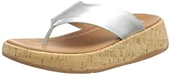 FitFlop F-Mode Leather/Cork Flatform Toe Post