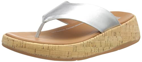 FitFlop F-Mode Leather/Cork Flatform Toe Post