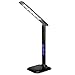 Dimmable LED Desk Lamp by Amebay, 108 Degree Folding Touch-Sensitive Control Table Lamp with Adjustable Calendar Alarm Temperature LED Display, 5V/1A Energy-Saving Light for Home Bedroom