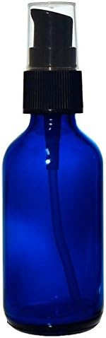 (12 Pack) 2 oz. Cobalt Boston Round with Black Cream Pump (20/400)