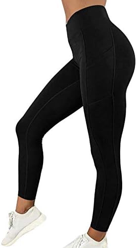 Amazon Co Jp Srx フィットネス女性ヨガパンツレギンスは 女性のハイウエストポケットワークアウトレギンスファッションカジュアルレギンスmujerロングパンツ押し上げ Color Black Size L ホーム キッチン