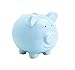 Pearhead Ceramic Piggy Bank, Nursery Decor, Holiday Present, Savings Coin Bank For Kids, Blue