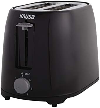 IMUSA 2-Slice USA GAU-80321B Black Basic Cool Touch Toaster with Extra-Wide Slot for Bagels and Removable Crumb Tray